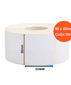 Giấy in tem nhiệt 50x50 mm (Cuộn 30 Mét)