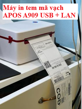 Máy in tem mã vạch APOS A909 USB + LAN là giải pháp in ấn hiệu quả cho mọi mô hình kinh doanh online hiện nay. Với khả năng in nhanh – kết nối linh hoạt – tiết kiệm chi phí, đây là thiết bị không thể thiếu giúp bạn tối ưu quy trình xử lý đơn hàng.