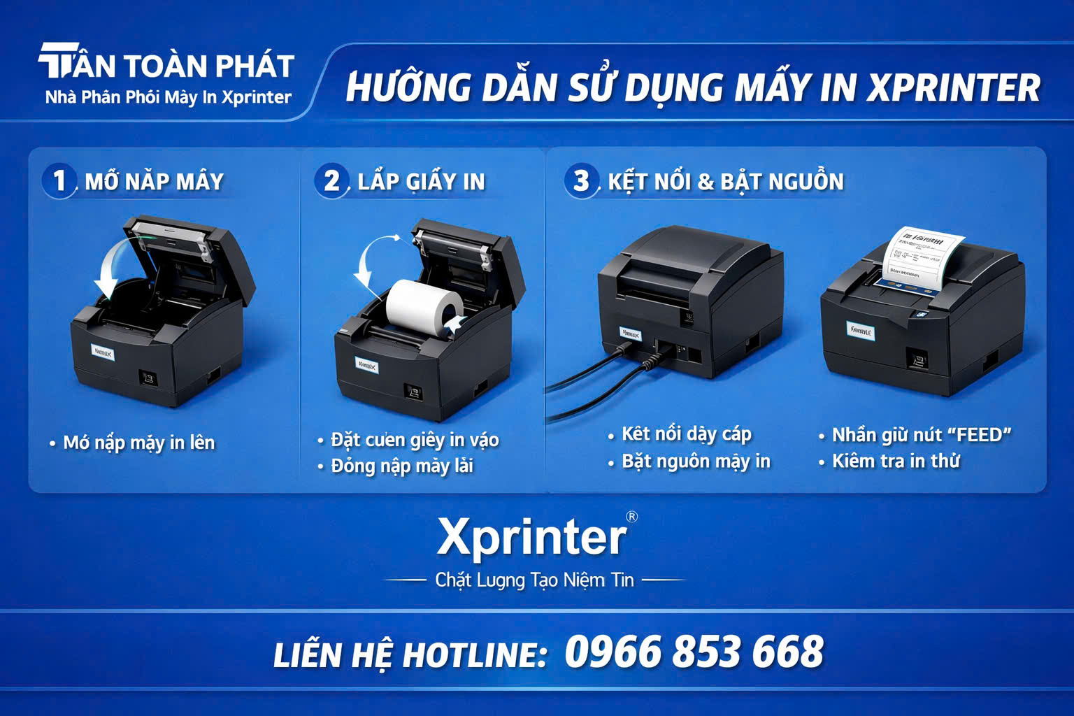 HƯỚNG DẪN CÀI ĐẶT MÁY IN XPRINTER 350B, 420B, 470B, 426B TÂN TOÀN PHÁT CHUYÊN PHÂN PHỐI MÁY IN XPRINTER